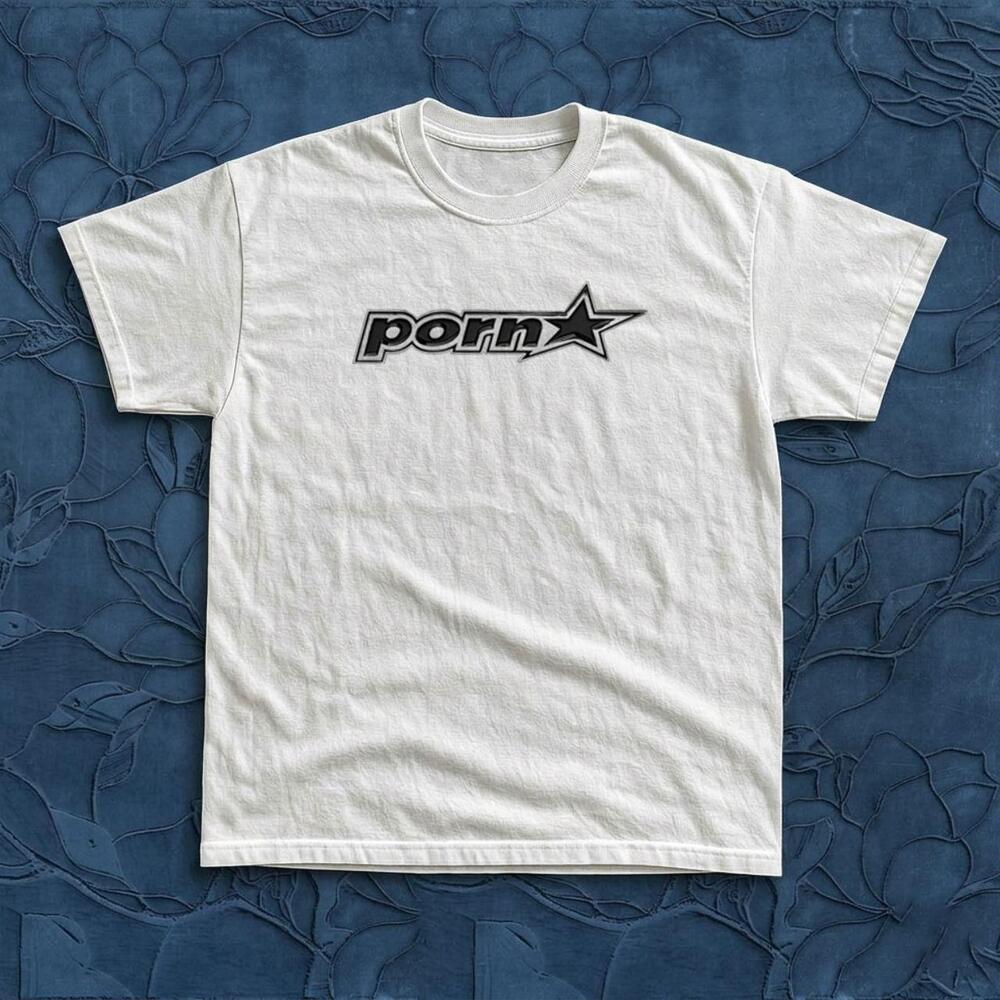 Retro Y2K Star Logo White Graphic T Shirt